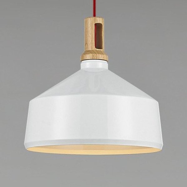Pendant lamp NORDIC WOODY white & wood 35 cm