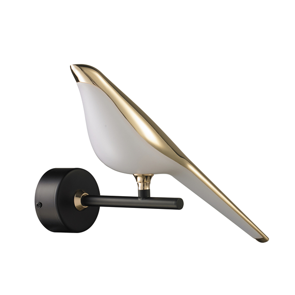 Lampa ścienna BIRD TIT LED złoto-czarna 28 cm